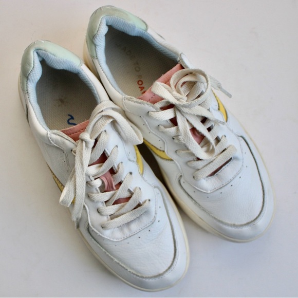 Soludos Women's Roma Retro Sneaker - White / Pastels / Yellow / Pink Size 7 - Picture 7 of 9